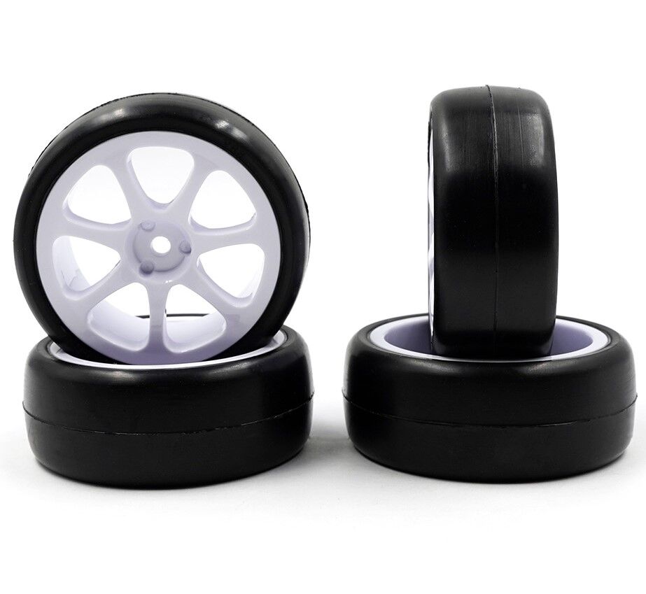 28CPM VR2 Premium Touring Car Carpet Tire Preglued 7Spoke Wheel (4